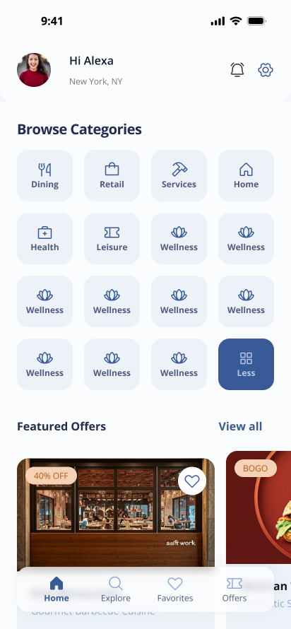 Pure Savings app screen 